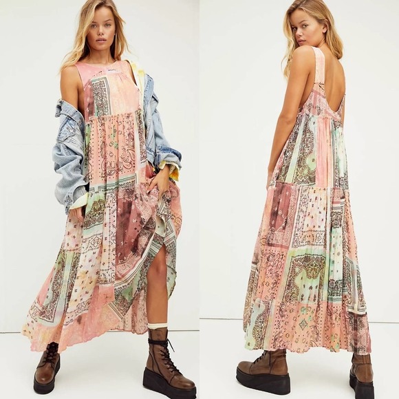NEW Free People Bandana Rama Maxi Dress - Picture 16 of 16